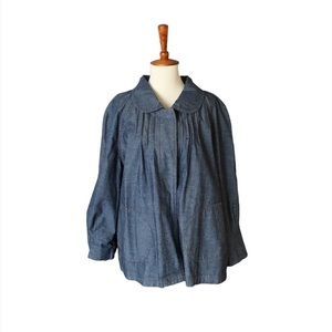 Kim Rogers‎ Chambray Jacket Size XL Denim Blue
